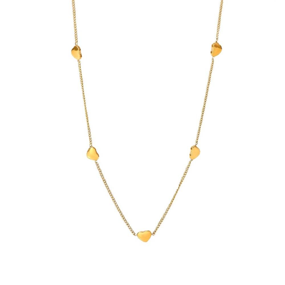18K Gold Plated Satellite Heart Necklace*Dainty Necklace*Waterproof Jewelry*AR